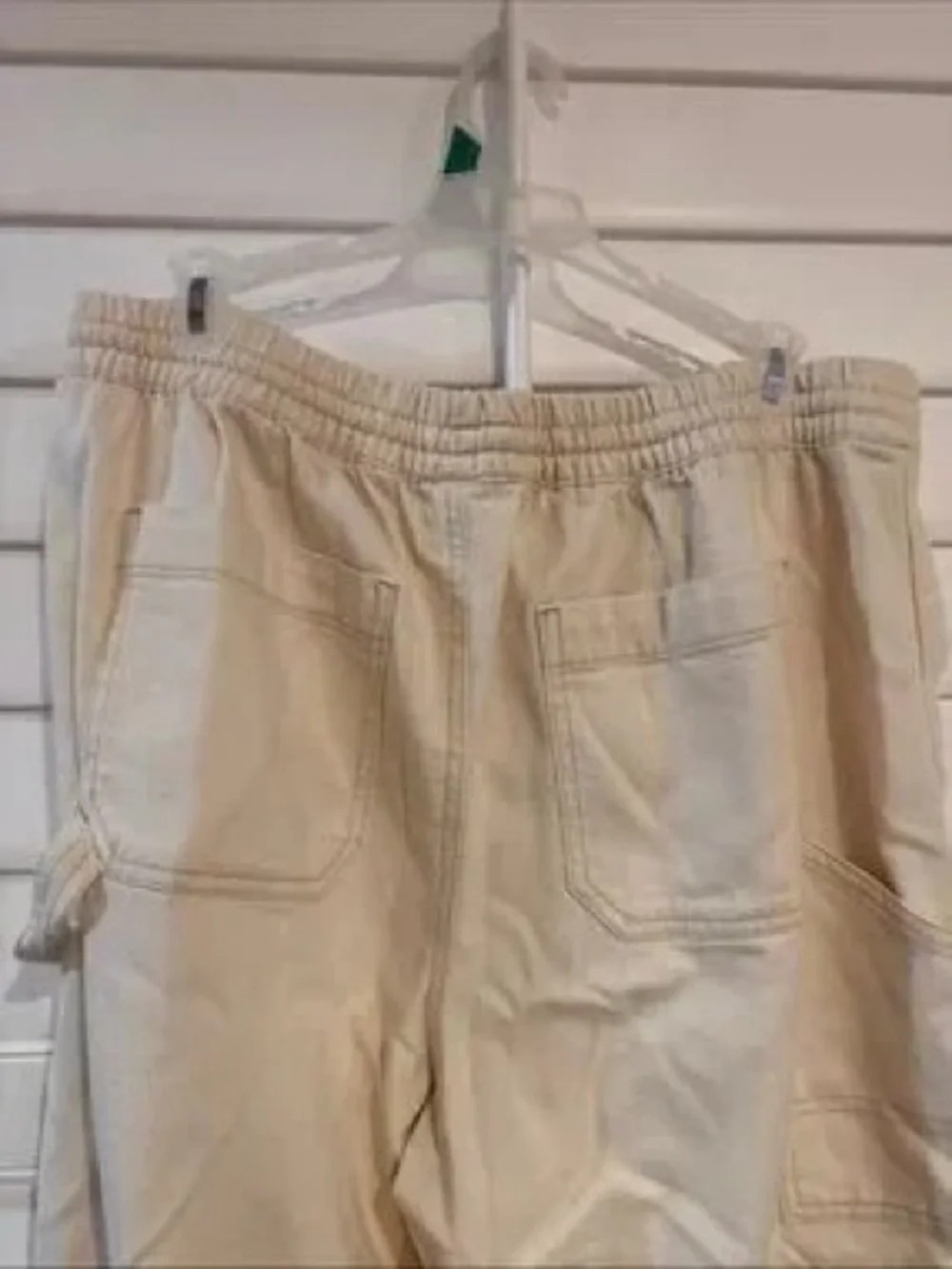 Men's Casual Drawstring Cargo Pants in Cream